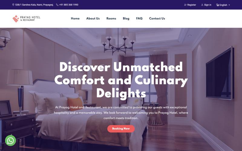 Prayag Hotel and Restaurant website